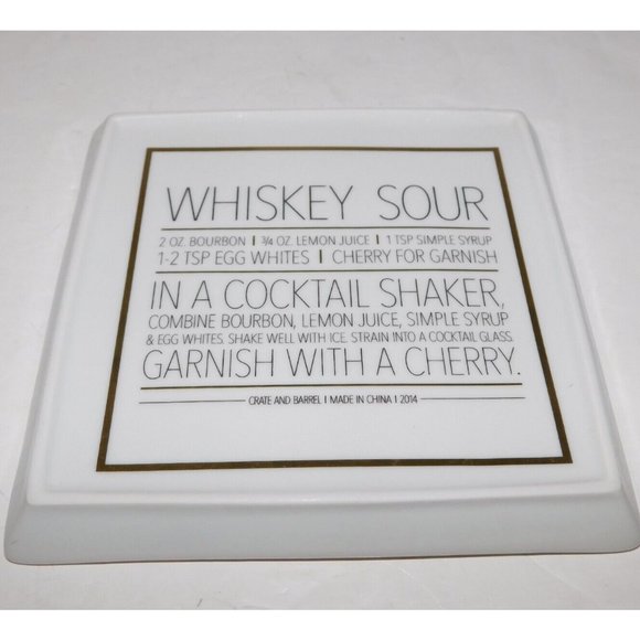 Crate and Barrel Square Appetizer Dessert Plate Set of 4 Cocktail Recipe - Picture 6 of 10